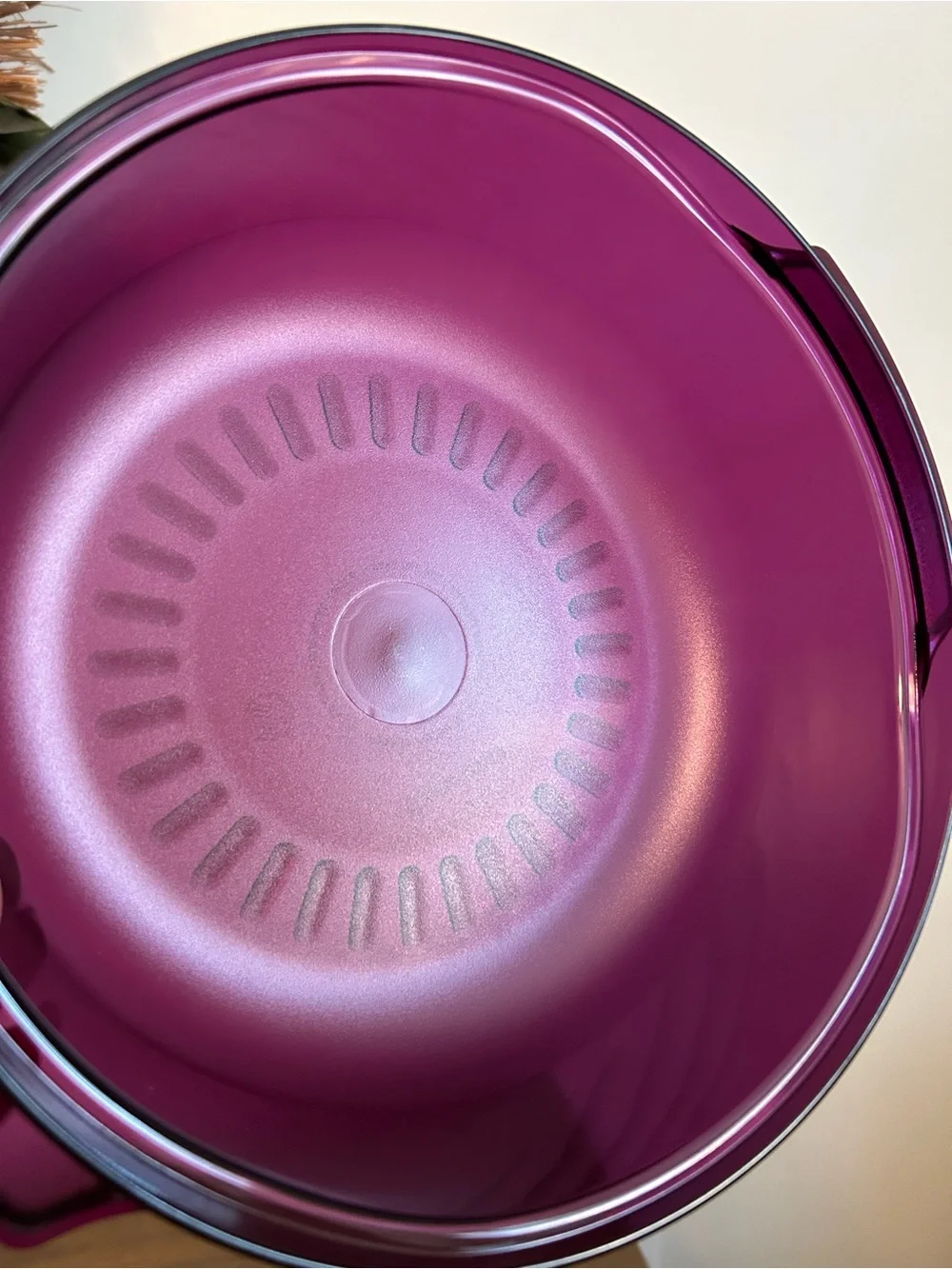 TUPPERWARE PURPLE STACK COOKER 1 3/4 QUART BOWL #2210 AND STORAGE LID